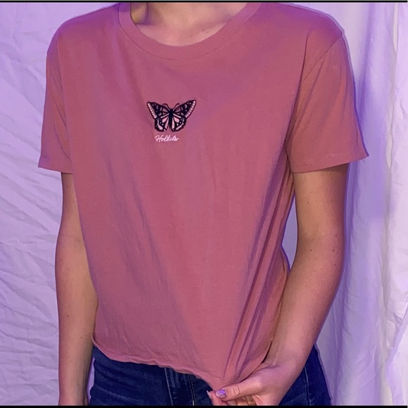 Hollister | Tops | Pink Butterfly Tee 